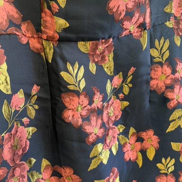 Lulus Pop the Bottle Navy Blue Floral Jacquard Ruffled Mini Dress - Size XL - Picture 4 of 6